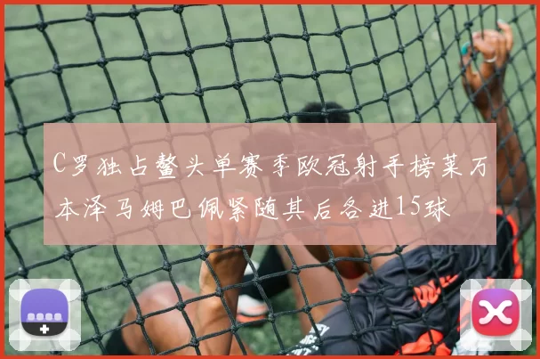 C罗独占鳌头单赛季欧冠射手榜莱万本泽马姆巴佩紧随其后各进15球